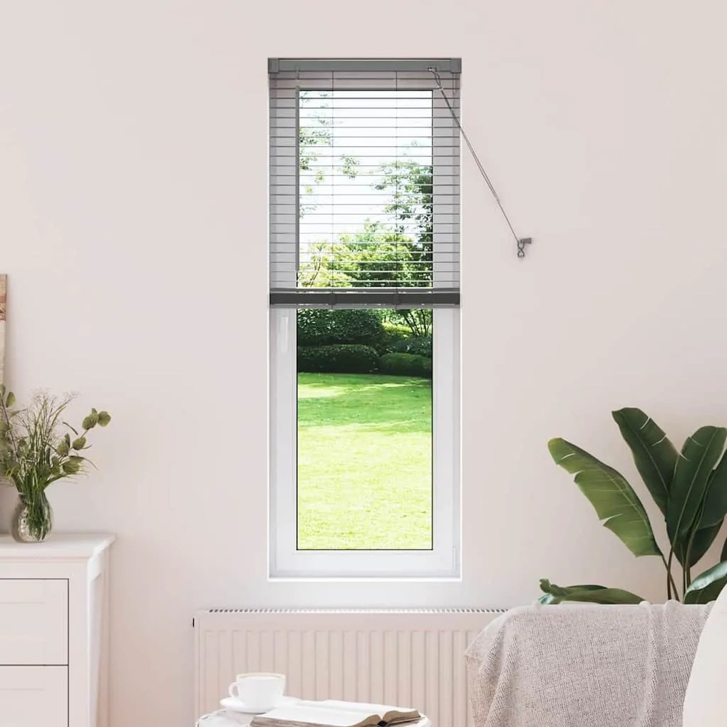 vidaXL Persianas venecianas Manual Cinza Escuro 130 x 50 cm Alumínio