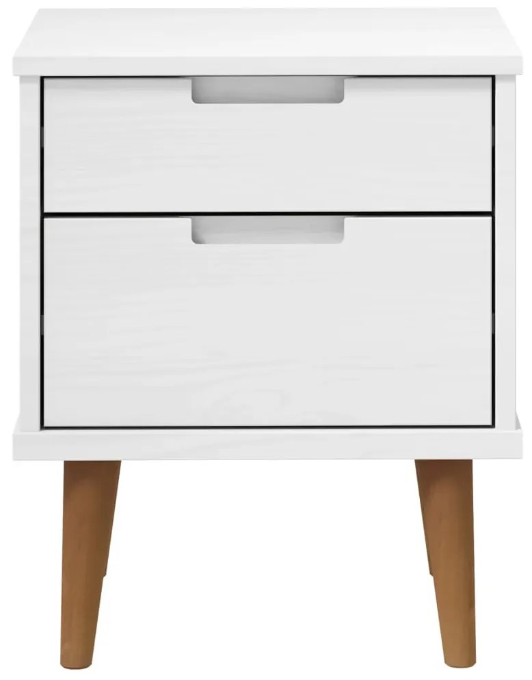 Mesa de cabeceira MOLDE 40x35x48 cm pinho maciço branco