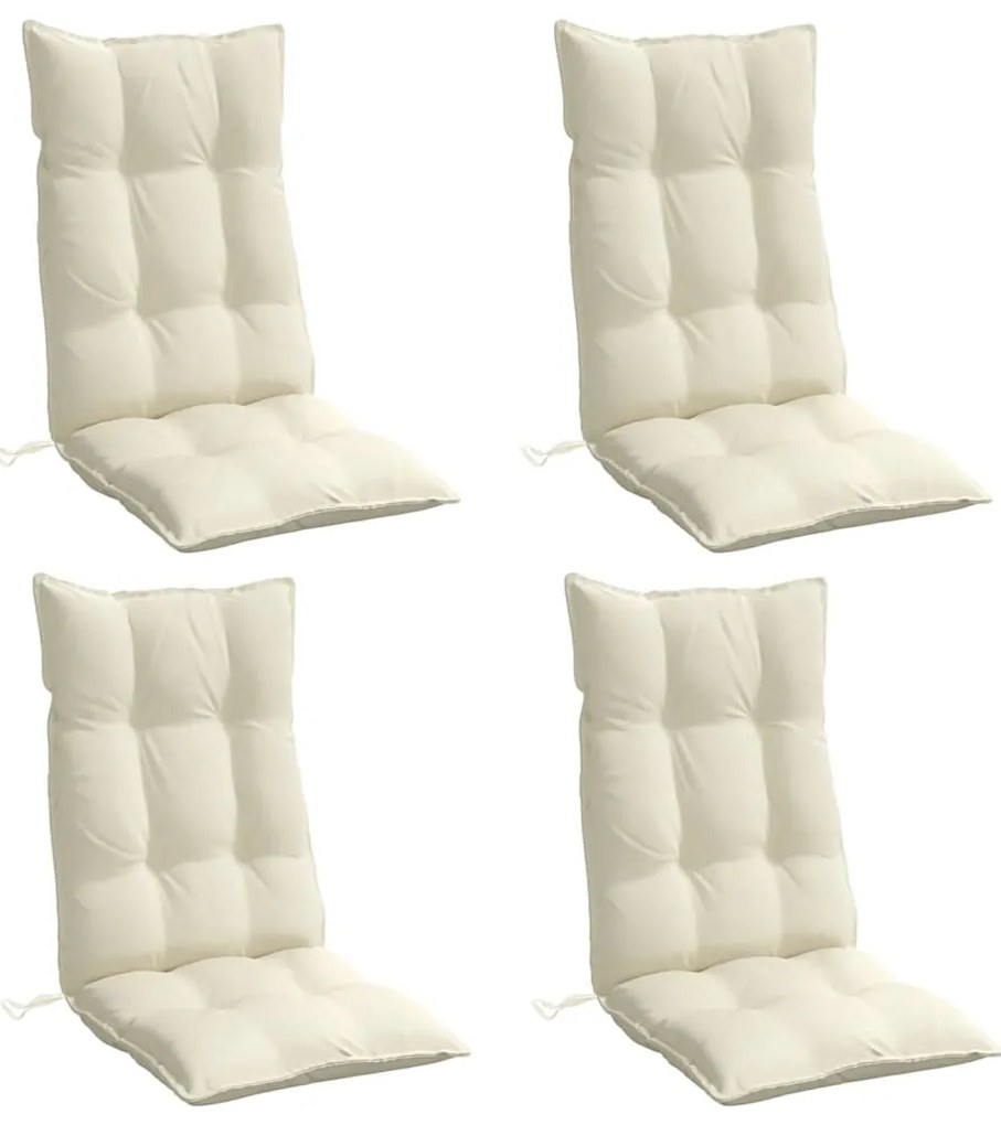 Almofadões p/ cadeira encosto alto 4pcs tecido oxford cor creme