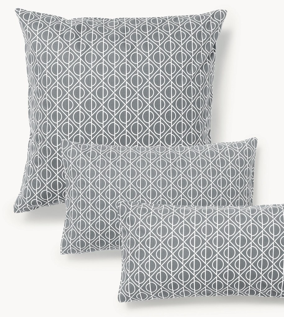 Fronha de almofada em percal de algodão com padrão geométrico Jella