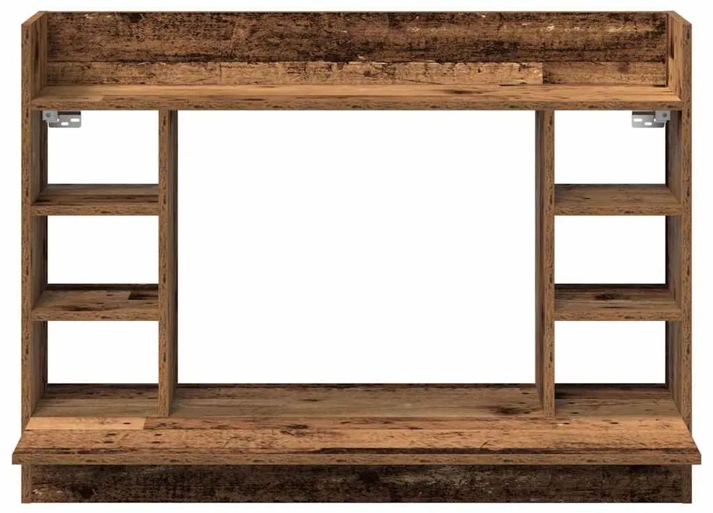 Secretária Montada na Parede Carvalho Antigo 105x48x75 cm Madeira Enge