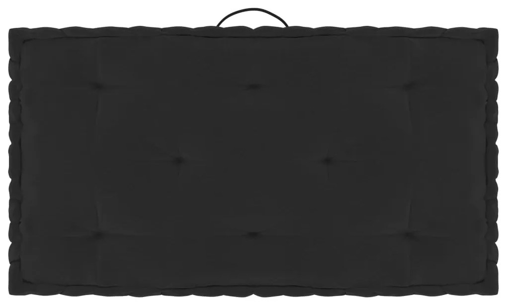 vidaXL Almofadão para móveis de paletes 73x40x7 cm algodão preto