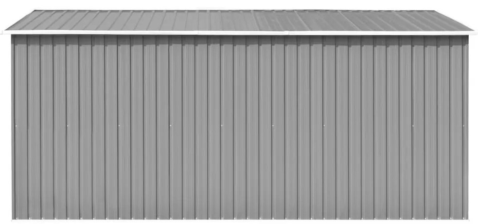 Abrigo de jardim 257x392x181 cm metal cinzento
