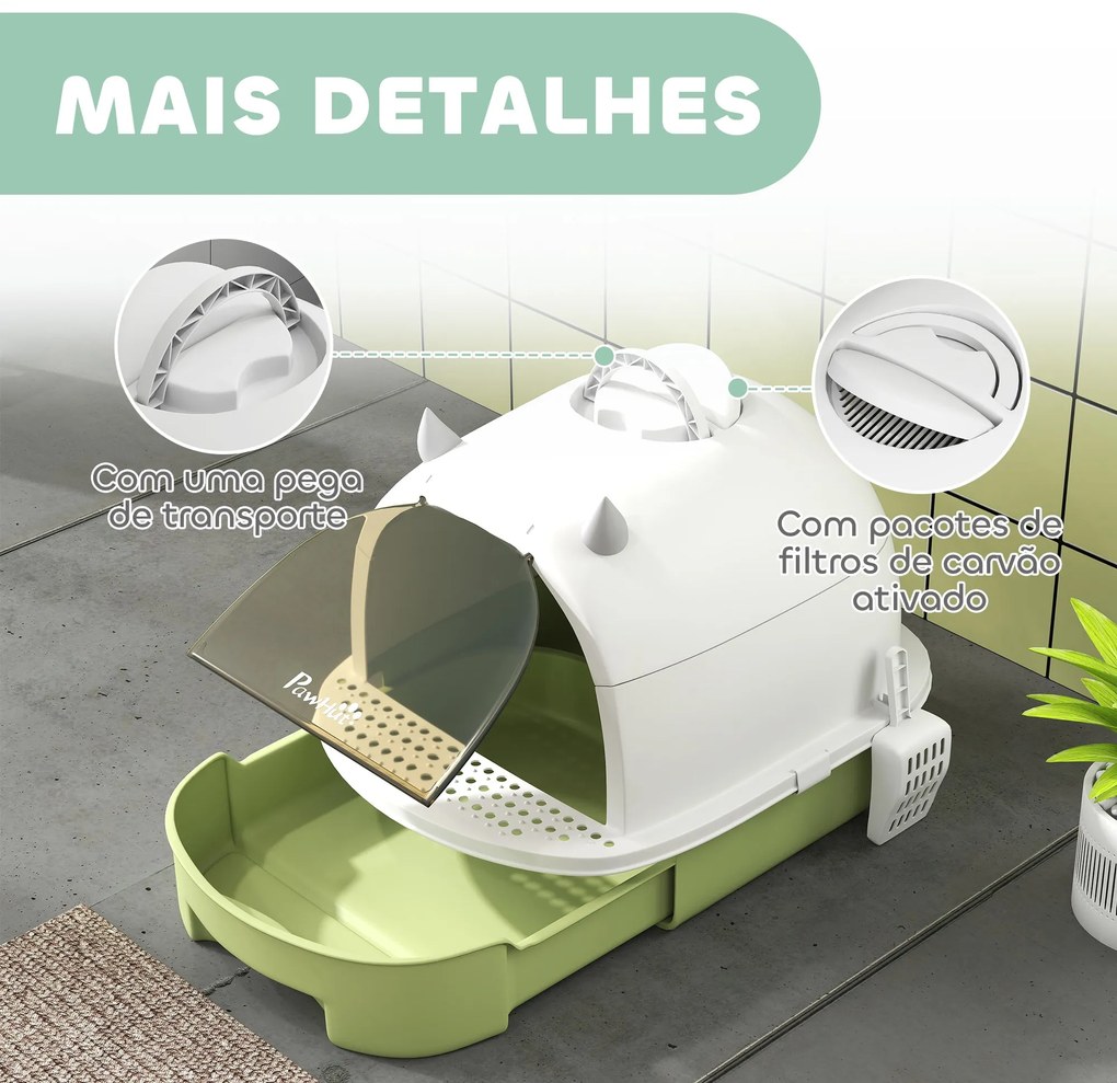 PawHut Caixa de Areia para Gatos Fechada Caixa de Areia para Gatos com