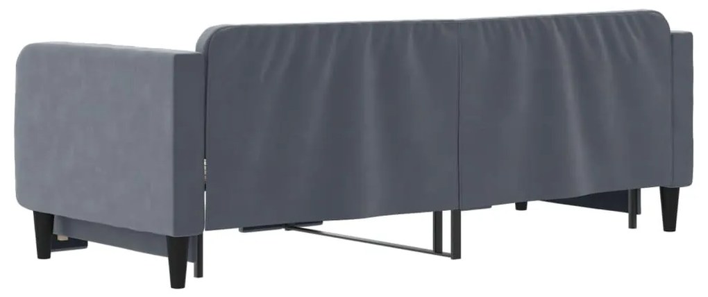 Sofá-cama com gavetão 80x200 cm veludo cinzento-escuro