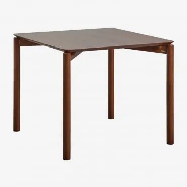 Mesa De Jantar Munden Mdf Castanho Nogal Oscuro & 90 X 90 Cm - Sklum