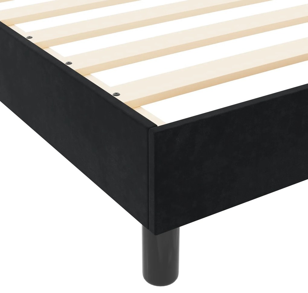 Estrutura de Cama vidaXL Preta 140x190 cm em Veludo