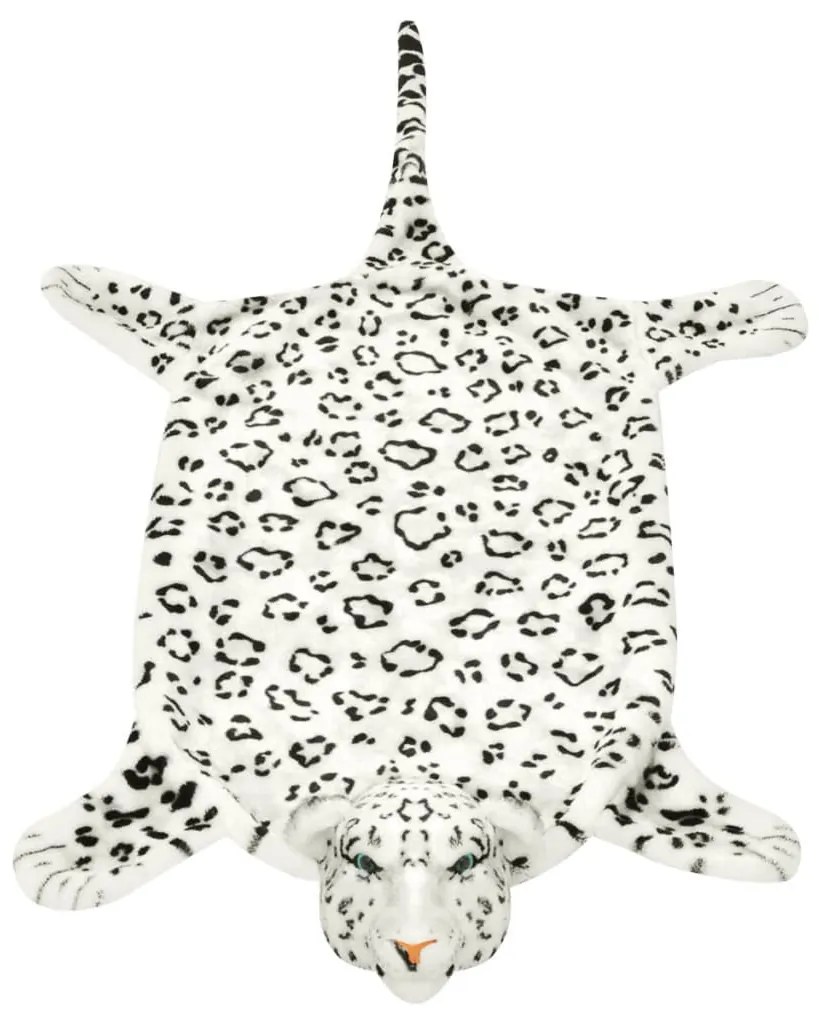 Tapete leopardo de pelúcia, 139 cm, branco