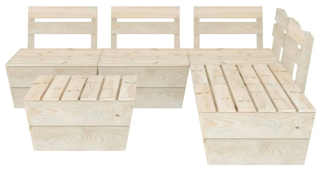 6 pcs conjunto lounge de paletes madeira de abeto impregnada