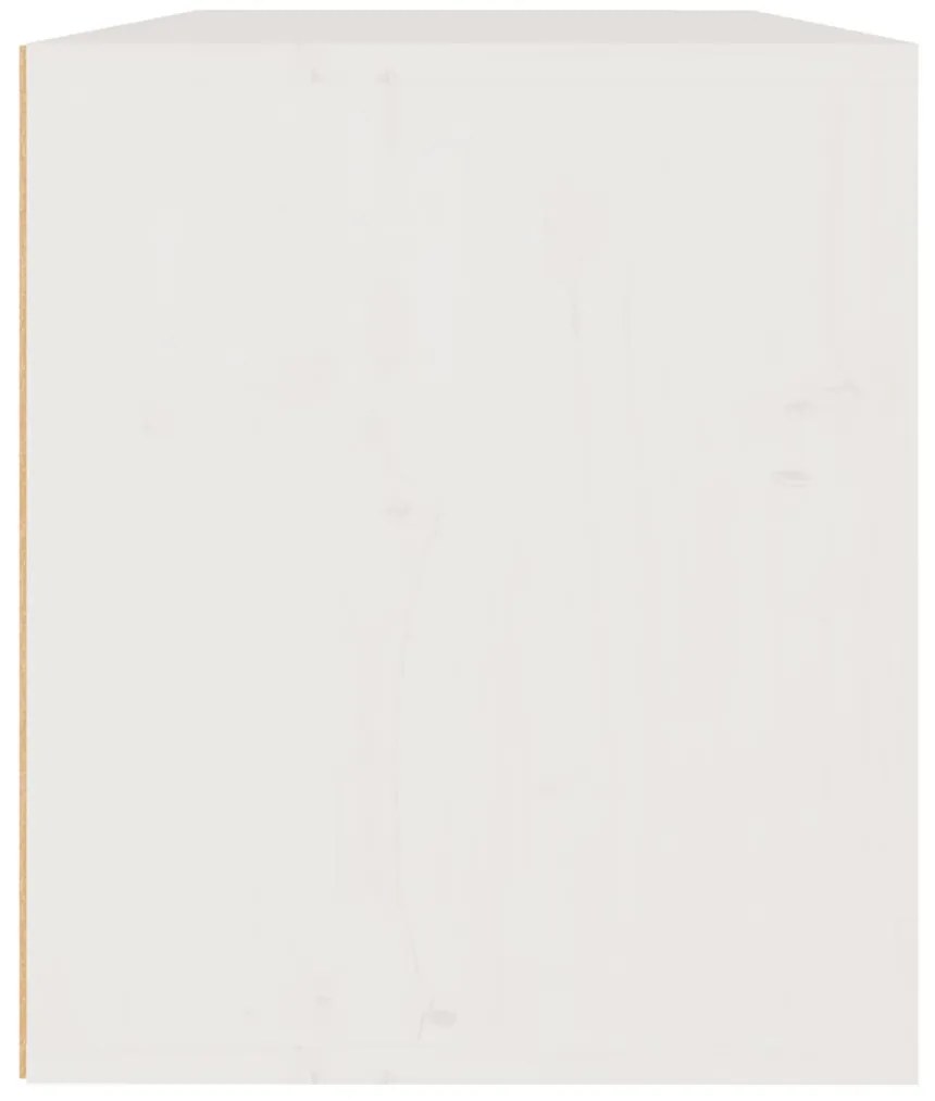 Armário de parede 60x30x35 cm madeira de pinho maciça branco
