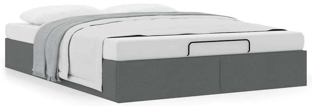 Estrutura de cama otomana sem colchão 140x190cm cinzento-escuro