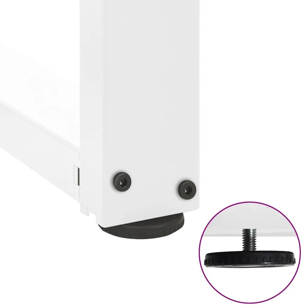 Pés para mesa de jantar em forma de T, 2 peças, branco, 100x35x(72-73)