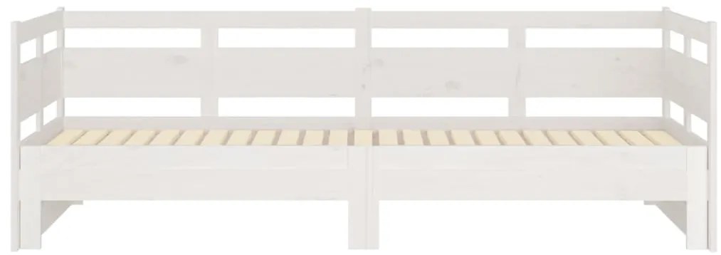 Estrutura sofá-cama de puxar pinho maciço branco 2x(90x190) cm