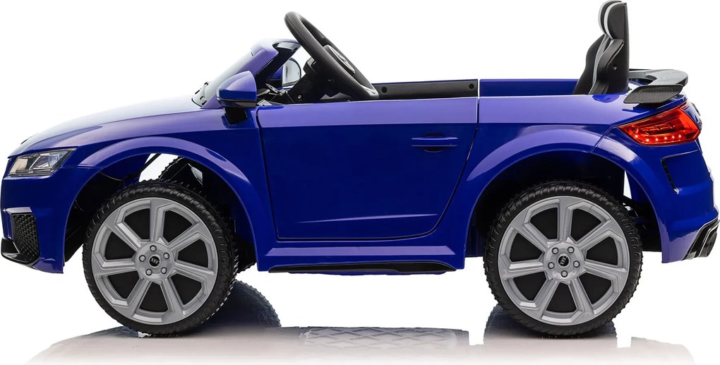 Carro elétrico para crianças 12V Audi TT RS pneus de borracha maciça, banco em pele sintética Azul