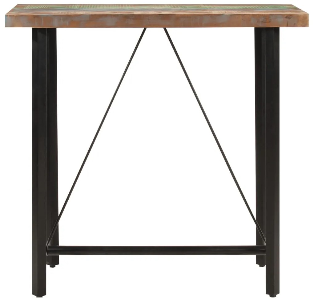 Mesa de bar 110x55x107 cm madeira recuperada maciça e ferro