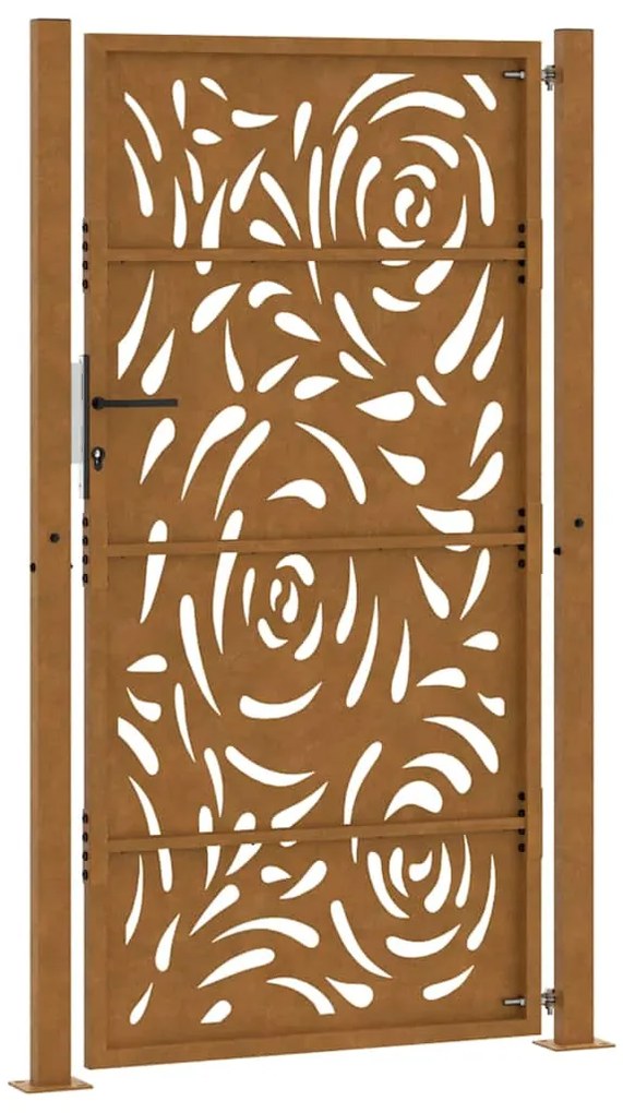 Portão de jardim 105x180 cm design de chama de aço resistente