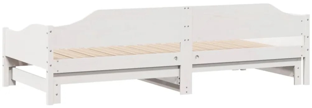 Sofá-cama com gavetão 90x190 cm madeira de pinho maciça branco