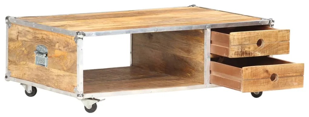 Mesa de centro 89x59x33 cm madeira de mangueira áspera maciça