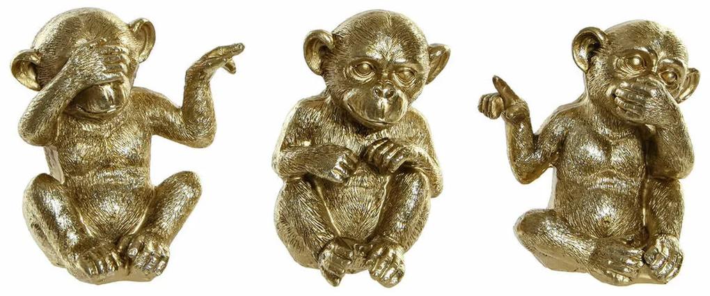 Figura Decorativa DKD Home Decor Macaco Resina (3 pcs) (11 x 9 x 13 cm)