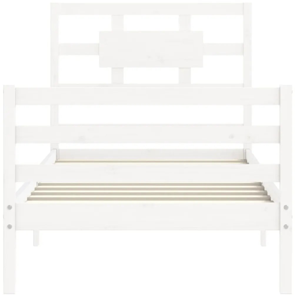 Estrutura de cama com cabeceira 90x200 cm madeira maciça