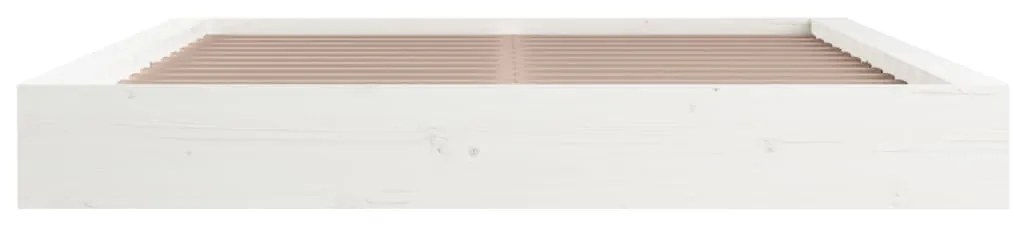 Estrutura de cama king 150x200 cm madeira maciça branco