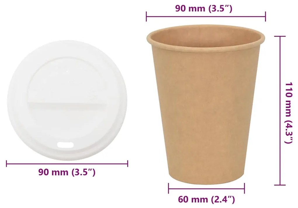 Copos de café de papel com tampas 1000 pcs 12oz 300ml