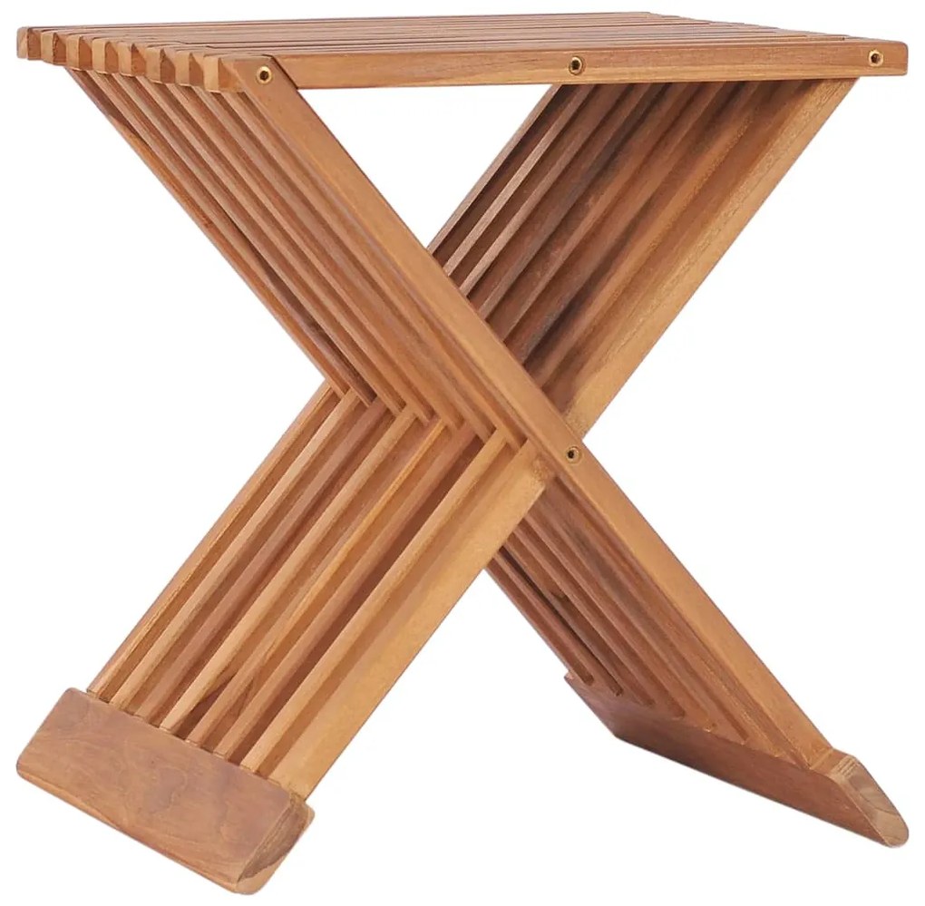 vidaXL Banco dobrável 40x32x45 cm madeira de teca maciça