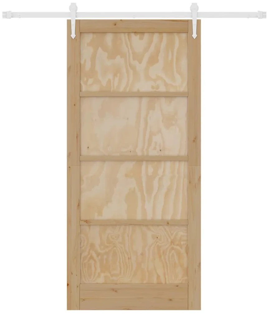 Porta Deslizante vidaXL com Conjunto de Hardware 93x202 cm Madeira Mas