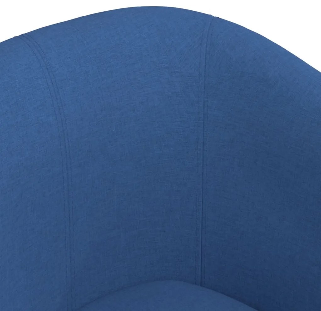 Poltrona com apoio de pés tecido azul