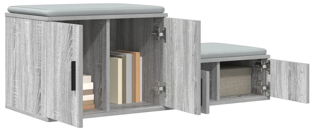 Armário de Armazenamento vidaXL Cinza Sonoma 127x41x40 cm Madeira Estr