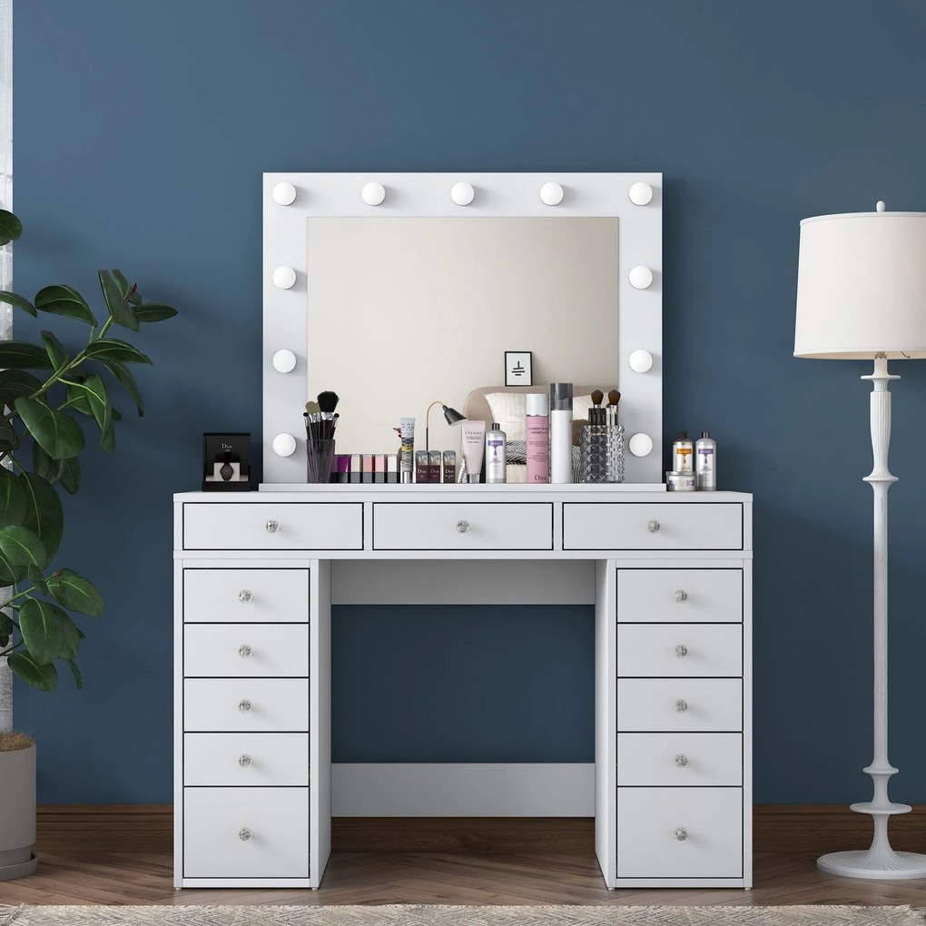 Mesa de Maquilhagem BJ119 – Branco – 120x81,6x44,5 cm