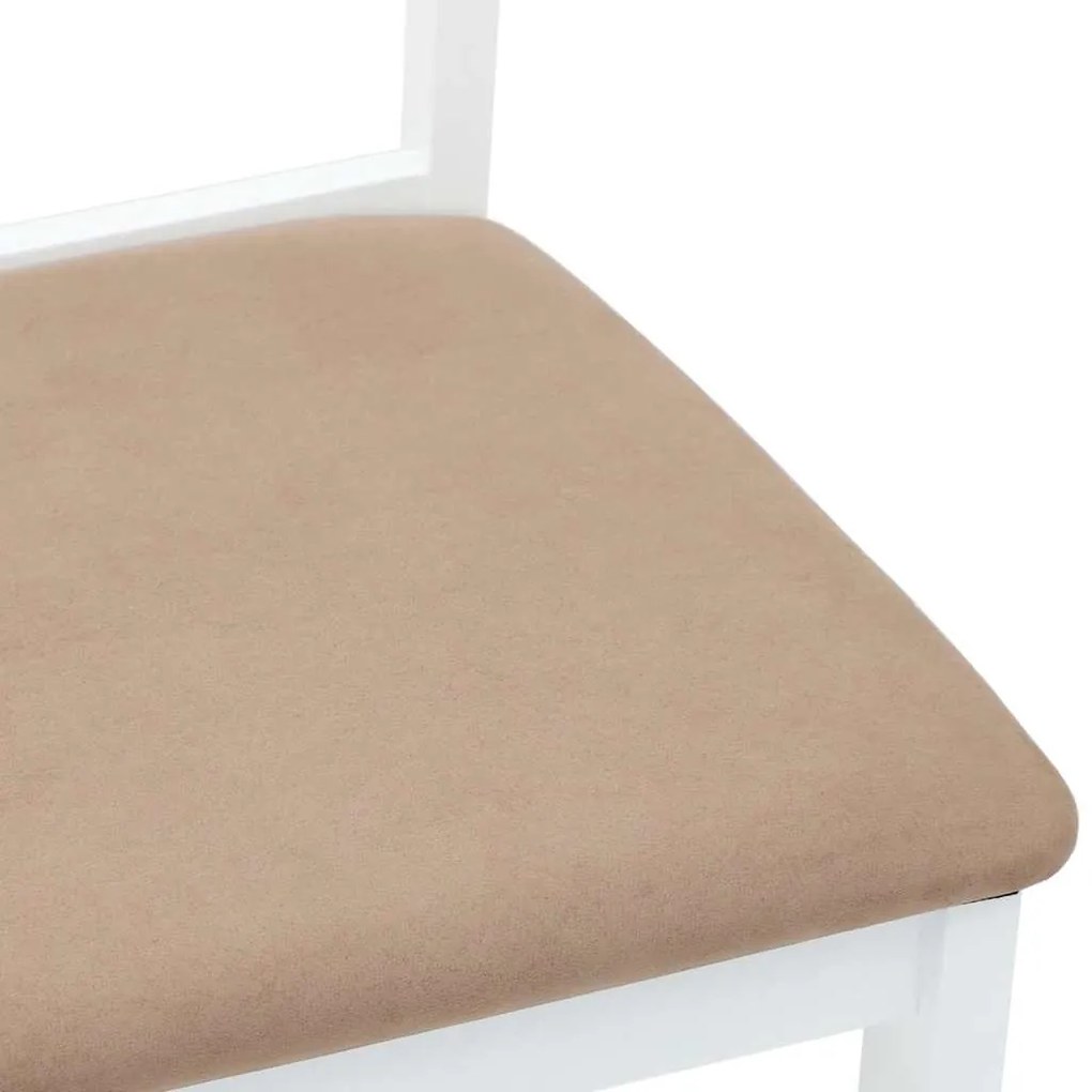 Cadeiras de jantar com almofadões 2 pcs madeira maciça branco