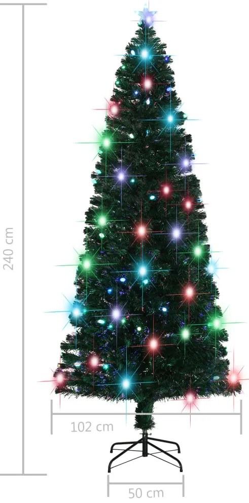 Árvore de Natal pré-iluminada c/ suporte 240 cm fibra ótica