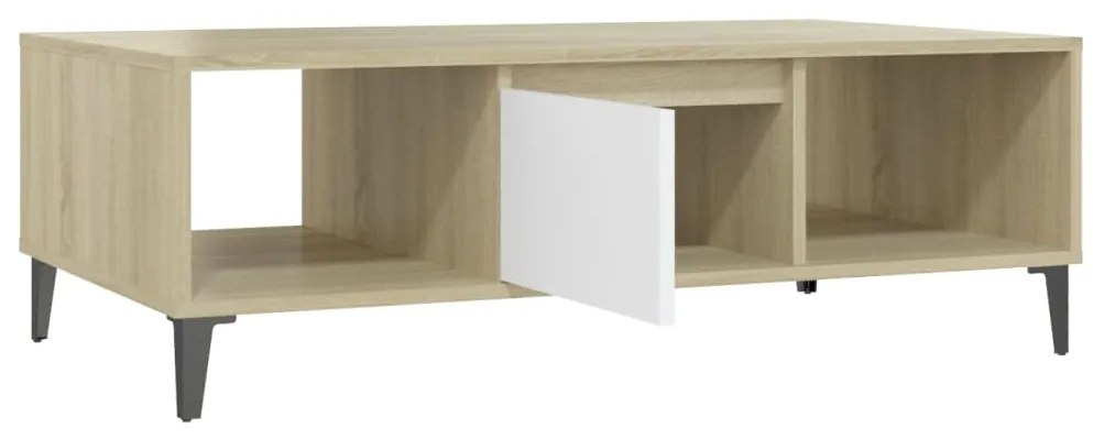 Mesa de centro derivados de madeira branco/carvalho sonoma