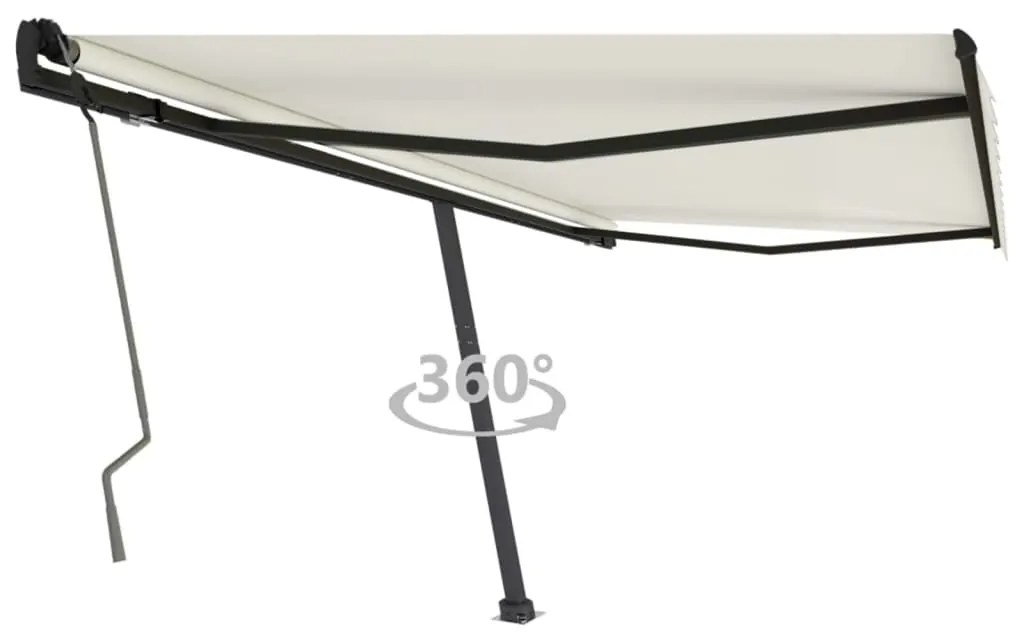 Toldo retrátil manual independente 400x350 cm cor creme
