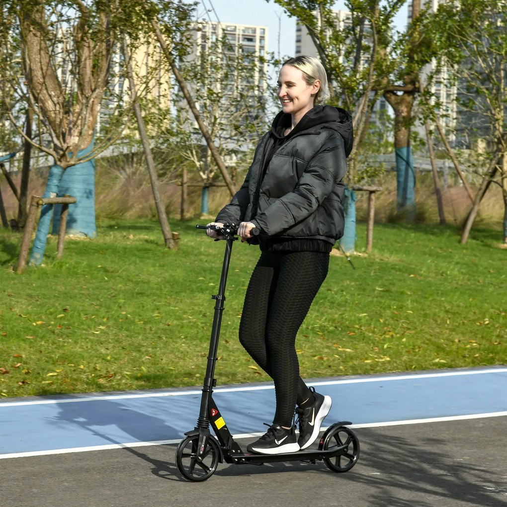 Trotinete Dobrável para Adultos e Crianças acima de 14 Anos Trotinete com Guiador com Altura Ajustável Rodas Grandes de 200mm Amortecedor e Freio Alum