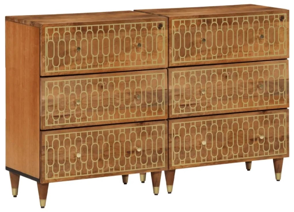 vidaXL Móveis de apoio 2 pcs 60x33x75 cm madeira de mangueira maciça