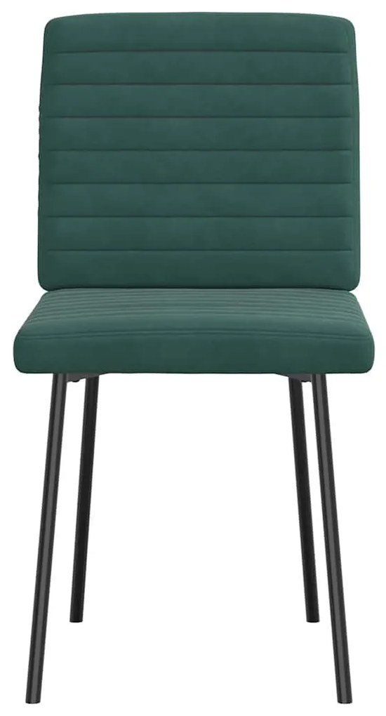 Cadeiras de jantar 2 pcs veludo verde-escuro