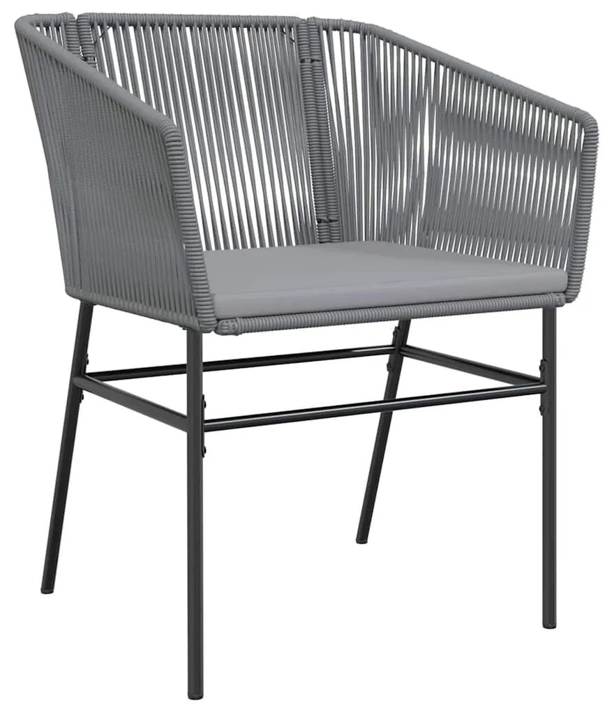 Conjunto jantar jardim 5 peças almofadas vidro vime cinzento PE