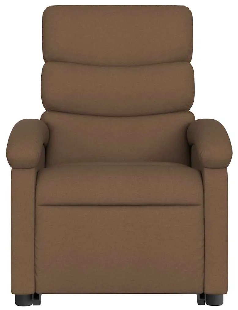 Poltrona reclinável massagens tecido castanho