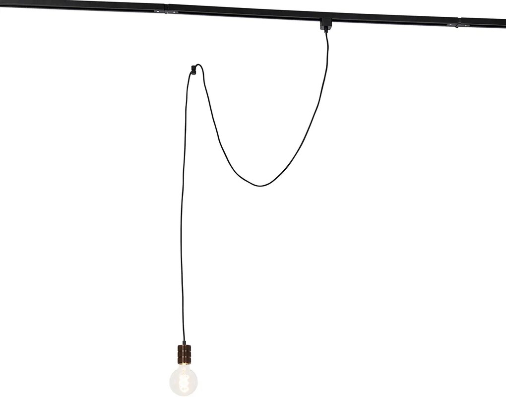 Candeeiro de suspensão com calha de suspensão bronze escuro - Cavalux Moderno