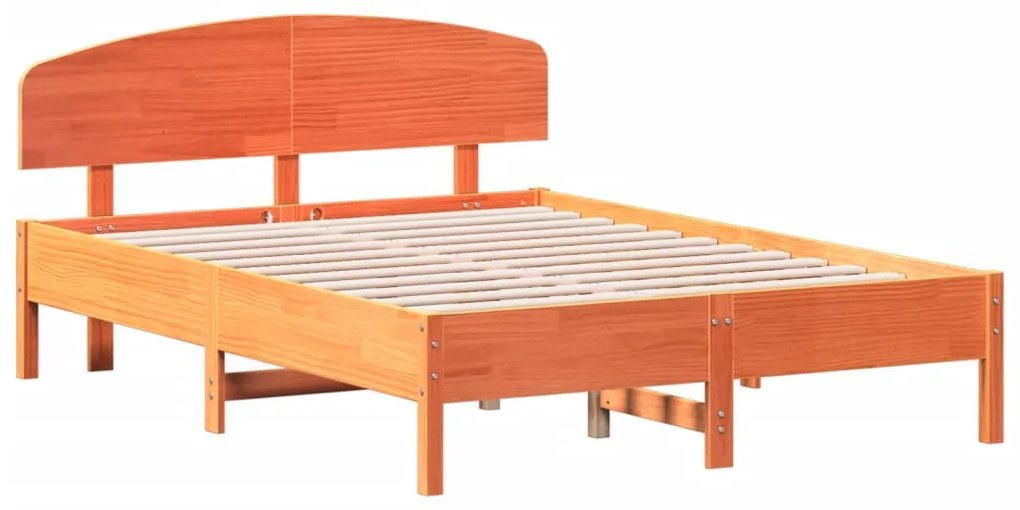 Cama sem colchão 120x190 cm madeira pinho maciça castanho-mel