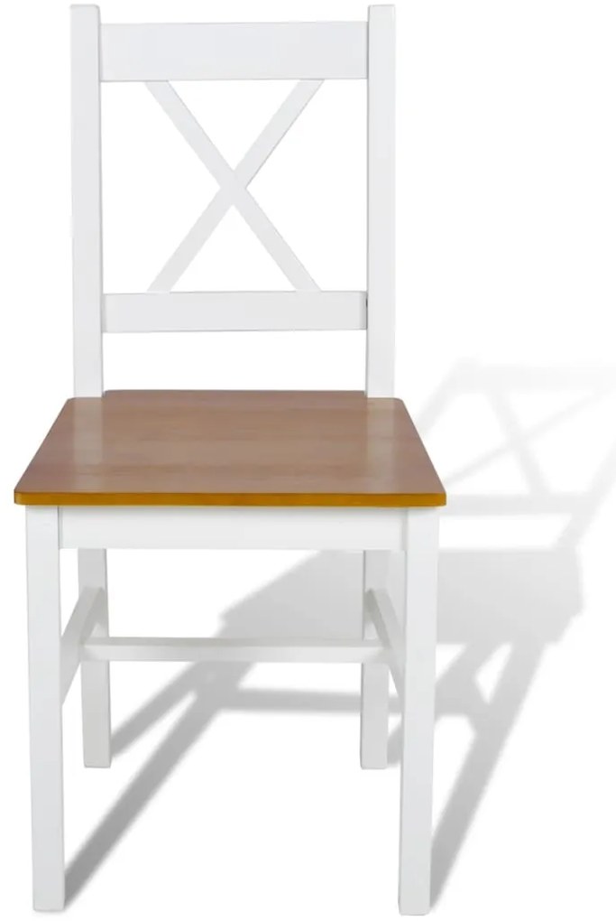 Cadeiras de jantar 2 pcs madeira de pinho branco