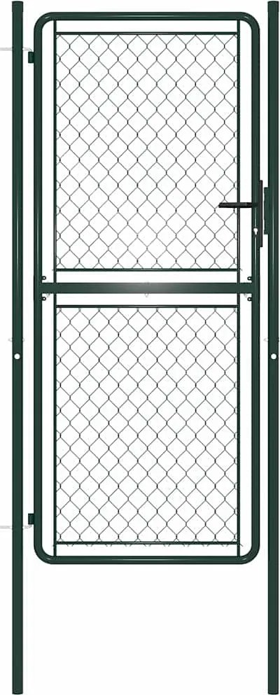 vidaXL Portão de jardim em aço 100x175 cm verde