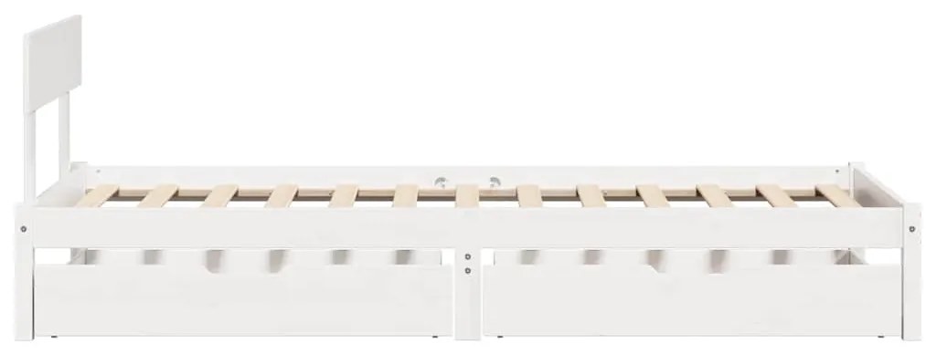 Cama sem colchão 100x200 cm madeira de pinho maciça branco