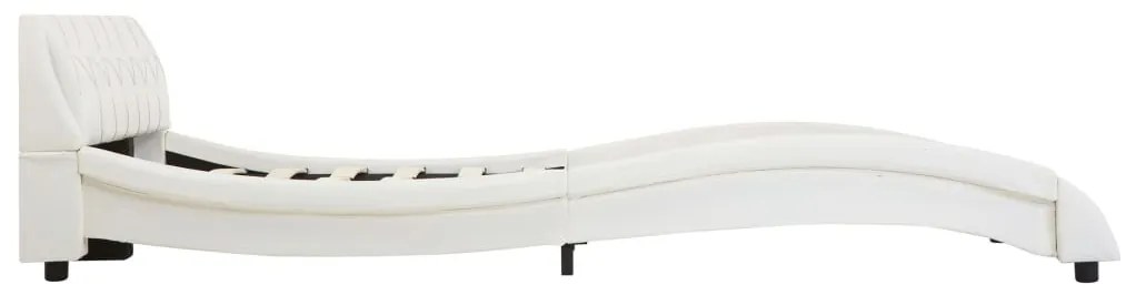 Estrutura de cama 140x200 cm couro artificial branco