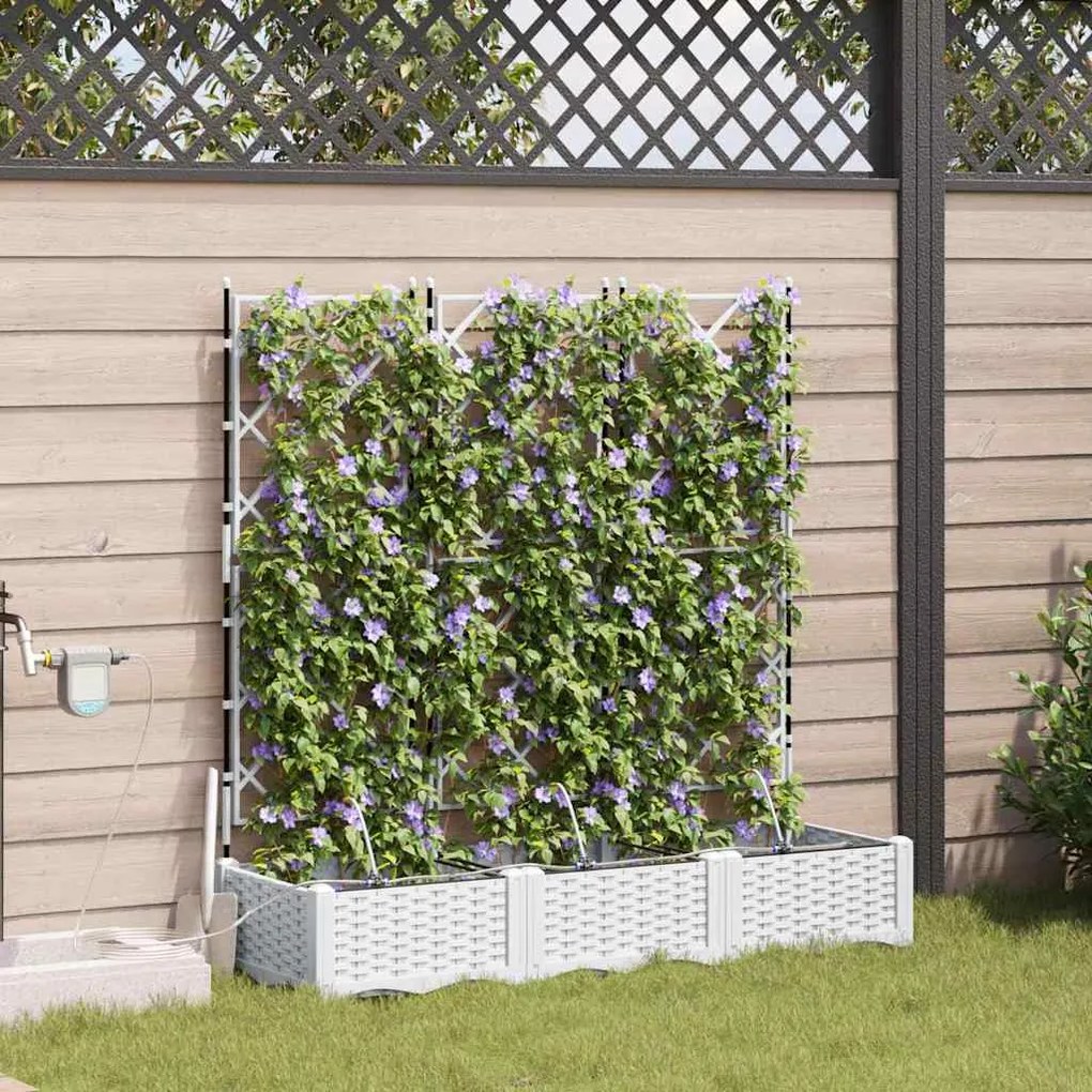 Jardineiras de Jardim 1 pc Branco 120 x 40 x 126 cm Plástico