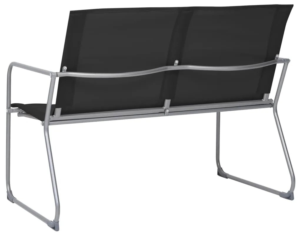 4 pcs conjunto lounge para jardim tecido e aço preto