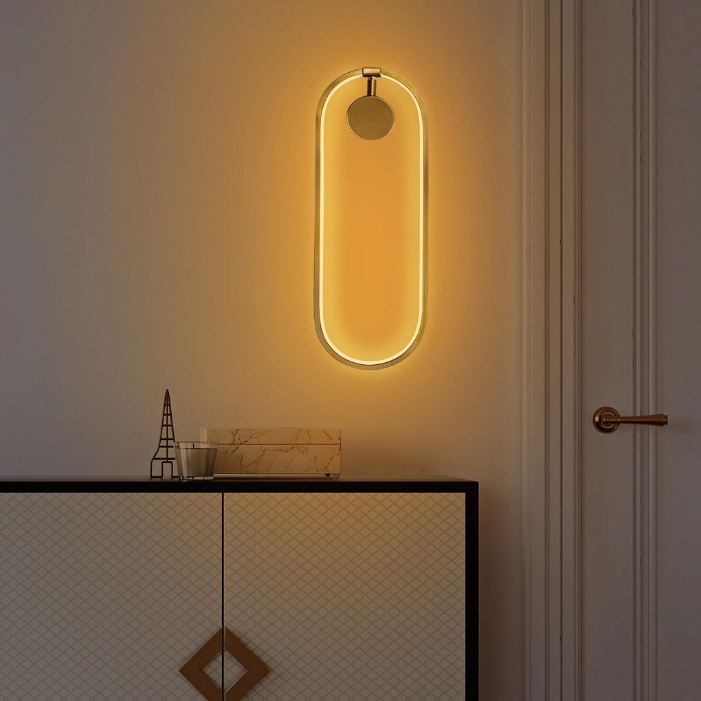 Candeeiro de Parede Can – Dourado – 17x48x10 cm