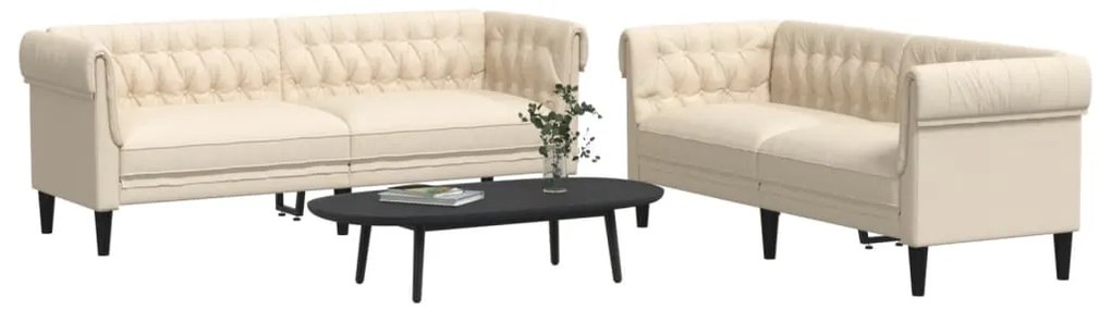 2 pcs conjunto de sofás tecido cor creme
